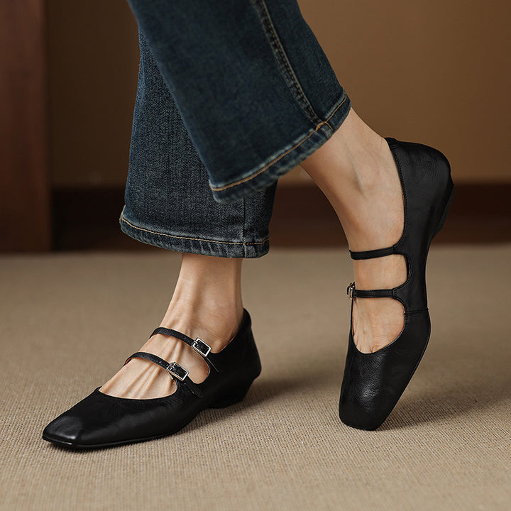Zarya Genuine Leather Flats