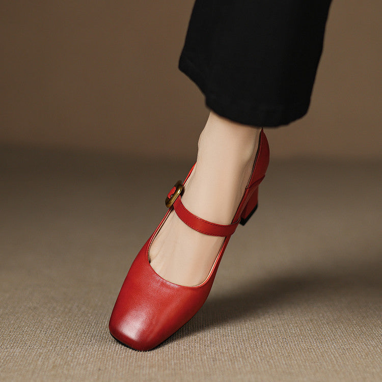 Zinia Genuine Leather Heels