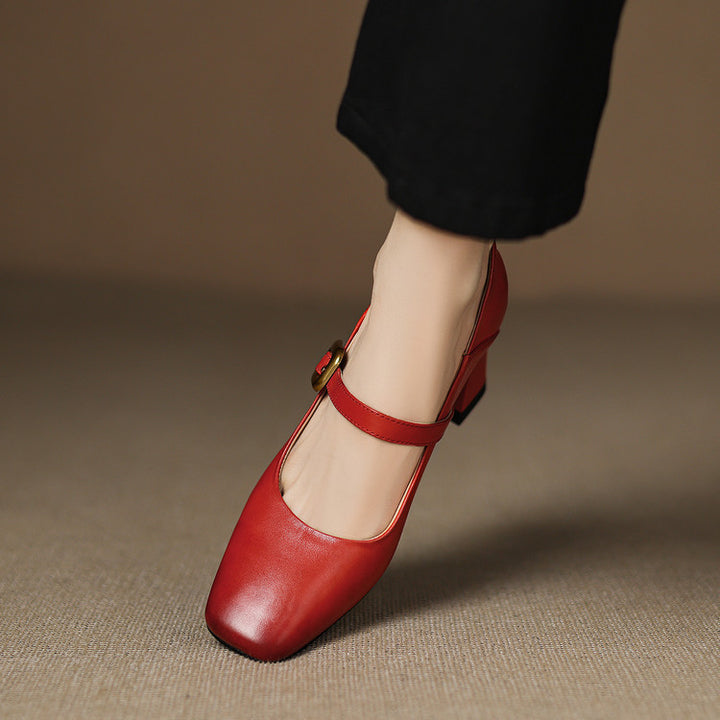 Zinia Genuine Leather Heels