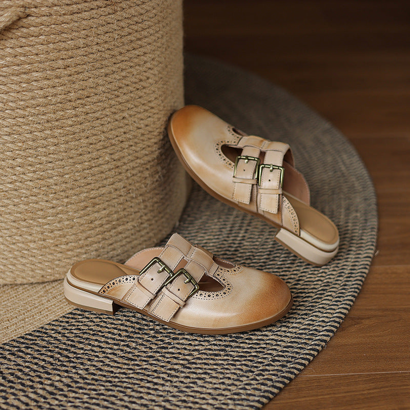 Escal Genuine Leather Mules