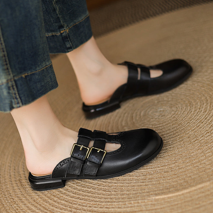 Escal Genuine Leather Mules