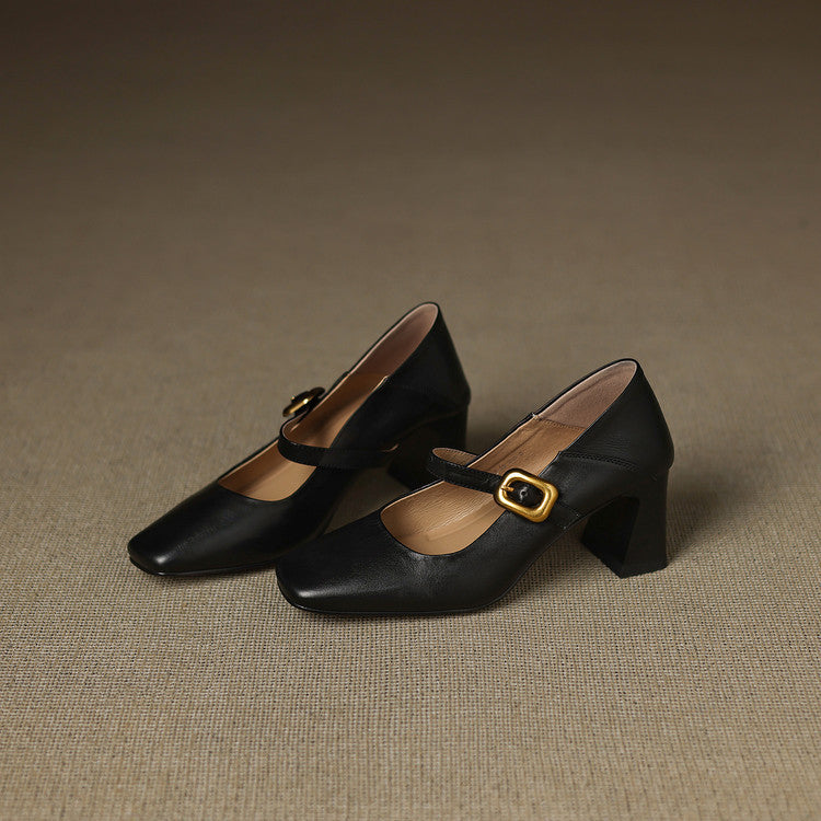 Zinia Genuine Leather Heels