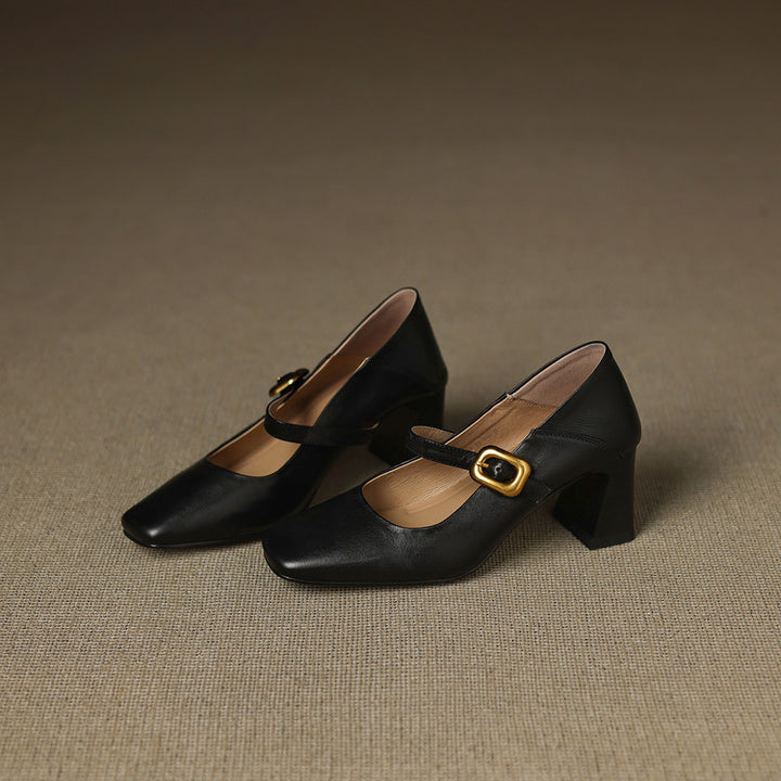 Zinia Genuine Leather Heels