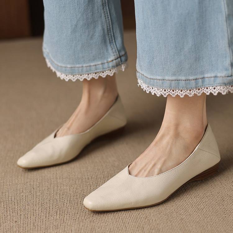 Nia Genuine Leather Flats
