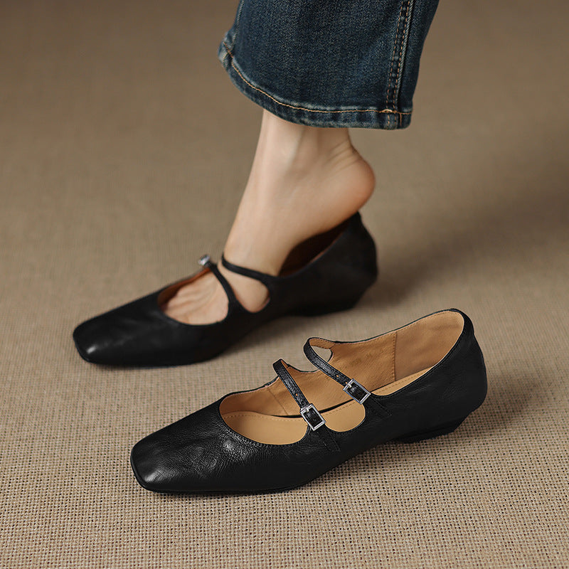 Zarya Genuine Leather Flats