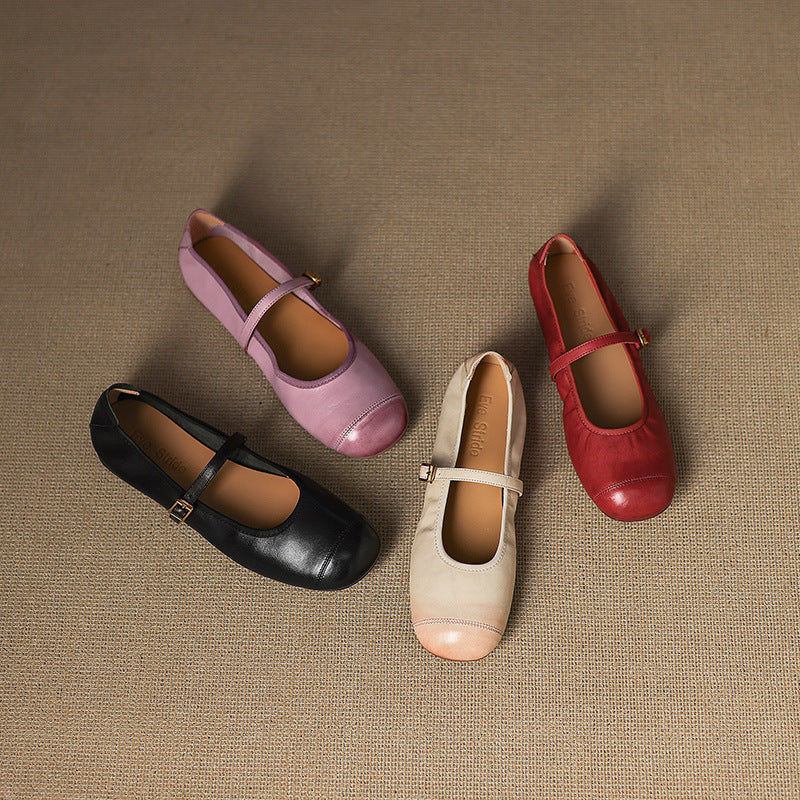 Derya Genuine Leather Flats