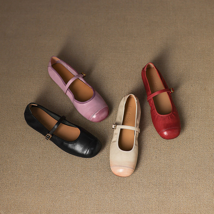 Derya Genuine Leather Flats