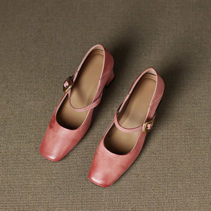 Zinia Genuine Leather Heels
