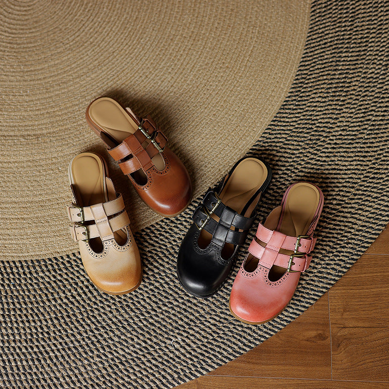Escal Genuine Leather Mules