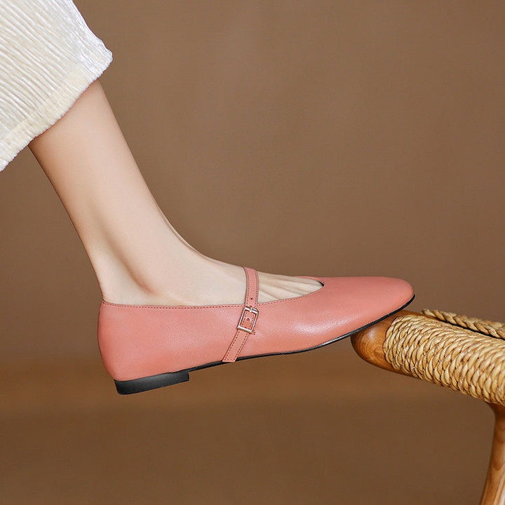 Ela Genuine Leather Mary Jane Pumps