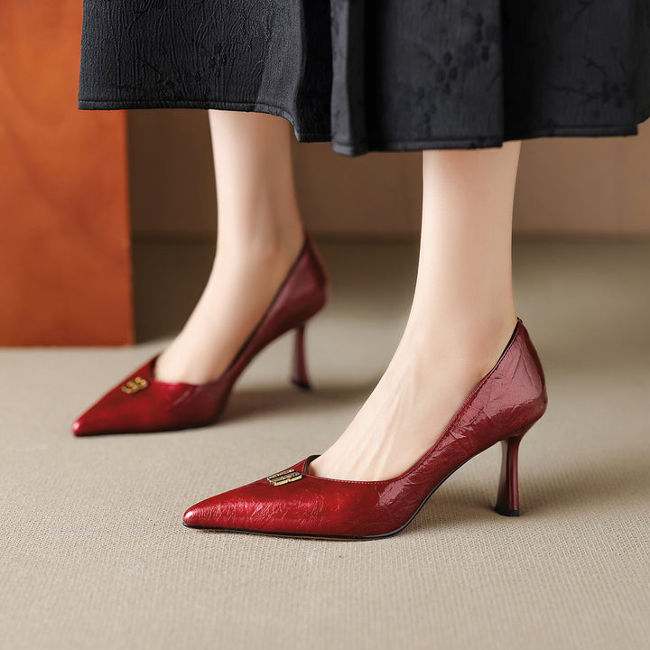 Delra genuine leather heels