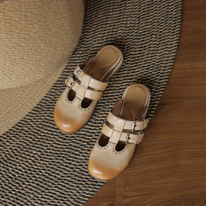 Escal Genuine Leather Mules