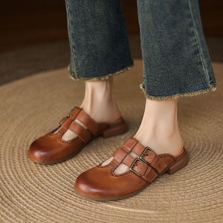 Escal Genuine Leather Mules
