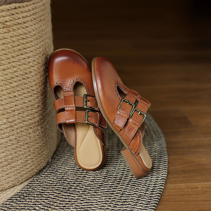 Escal Genuine Leather Mules