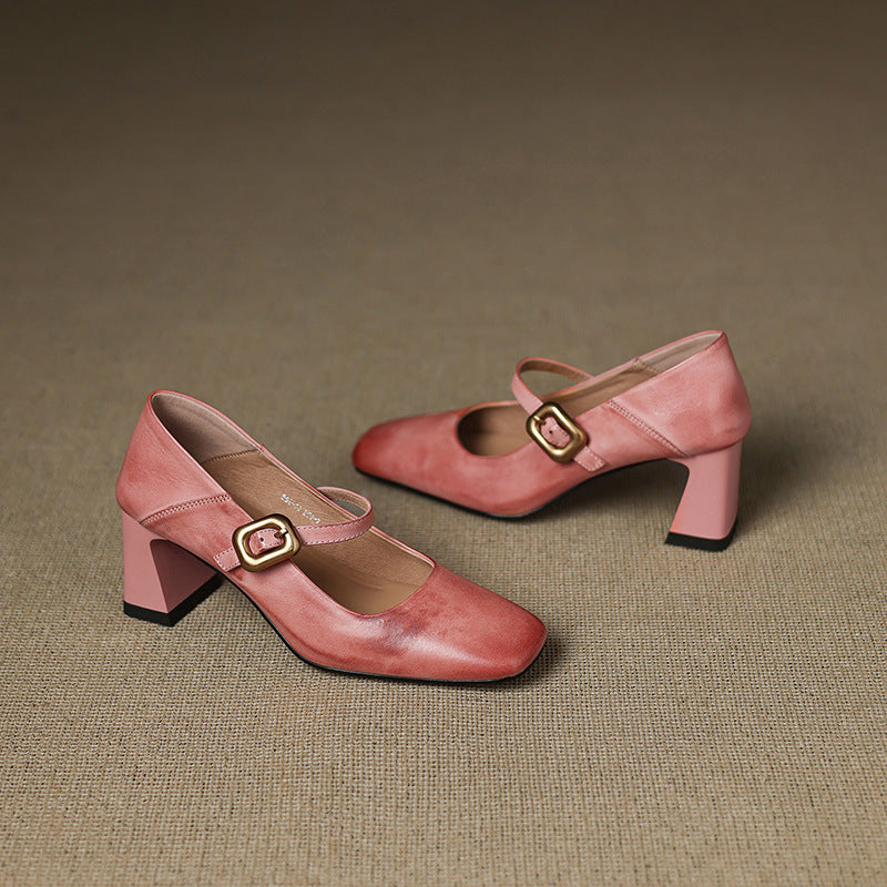 Zinia Genuine Leather Heels