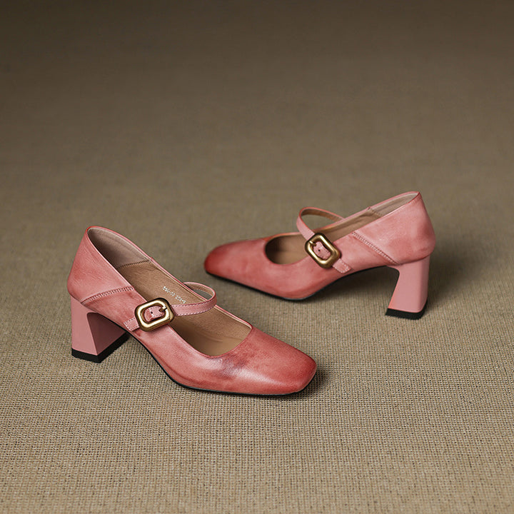 Zinia Genuine Leather Heels