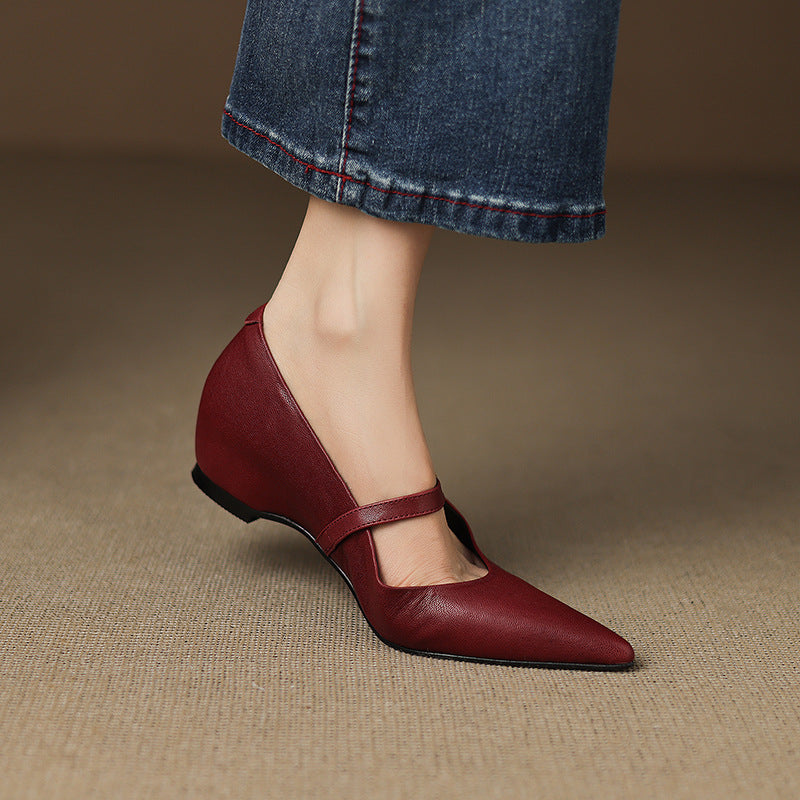 Elaine Genuine Leather Heels