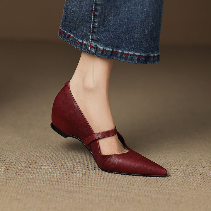 Elaine Genuine Leather Heels