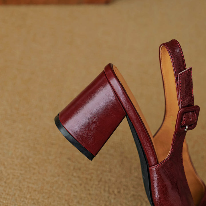 Nessa Genuine Leather Slingbacks