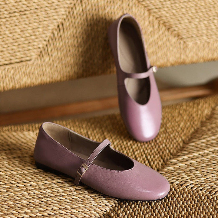 Ela Genuine Leather Mary Jane Pumps