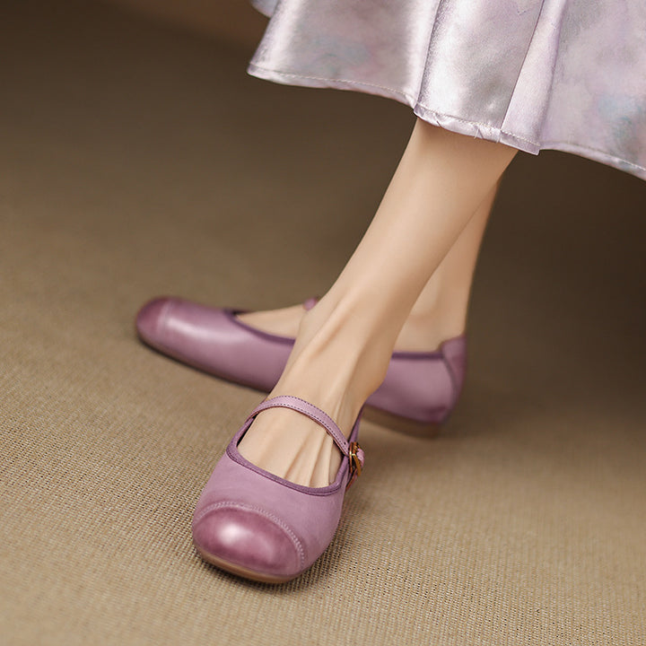 Derya Genuine Leather Flats