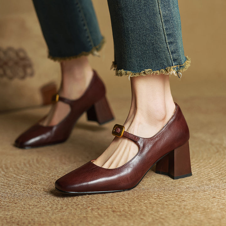 Rocio Genuine Leather Heels