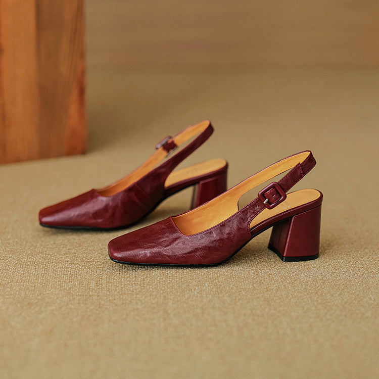 Nessa Genuine Leather Slingbacks
