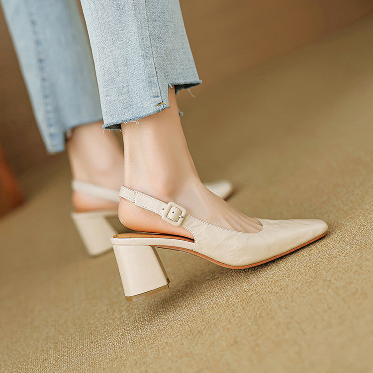 Nessa Genuine Leather Slingbacks