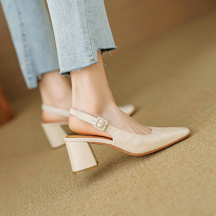 Nessa Genuine Leather Slingbacks