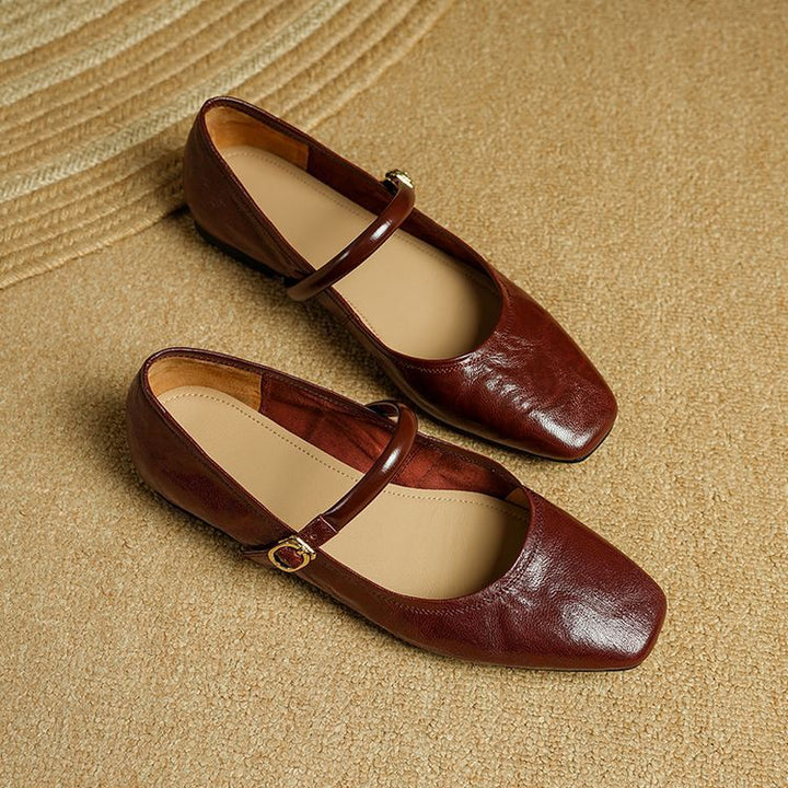 Carla Genuine Leather Flats