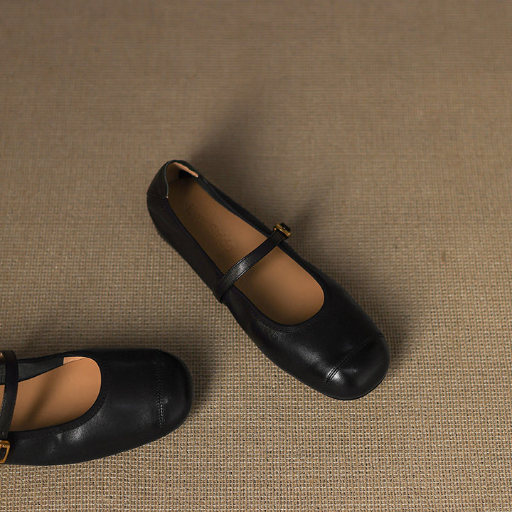 Derya Genuine Leather Flats
