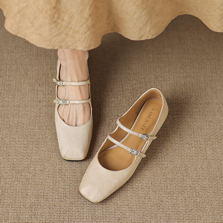 Zarya Genuine Leather Flats