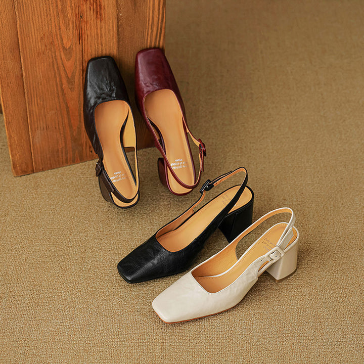 Nessa Genuine Leather Slingbacks