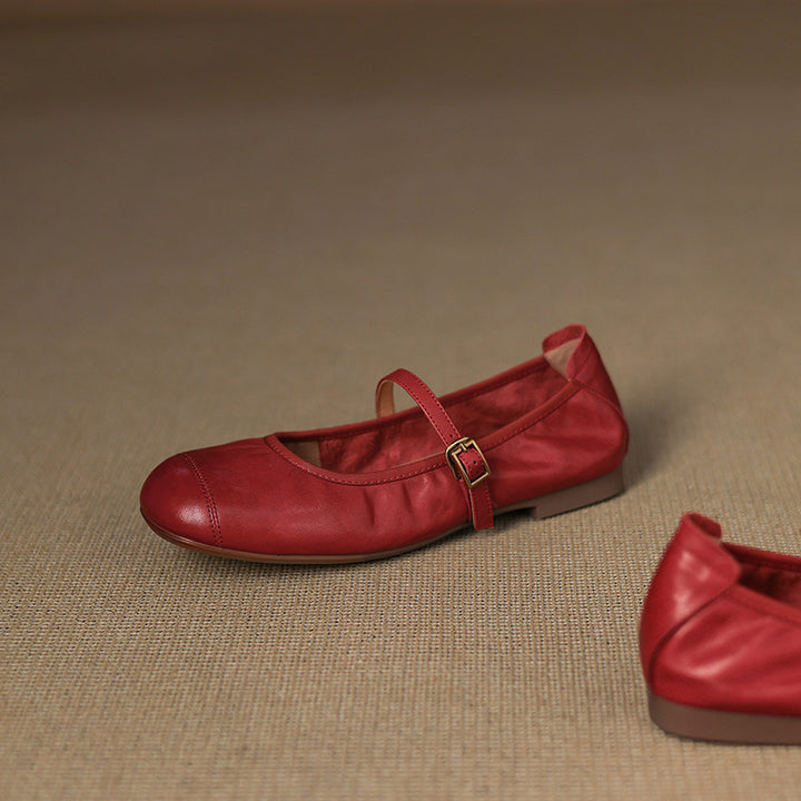 Derya Genuine Leather Flats