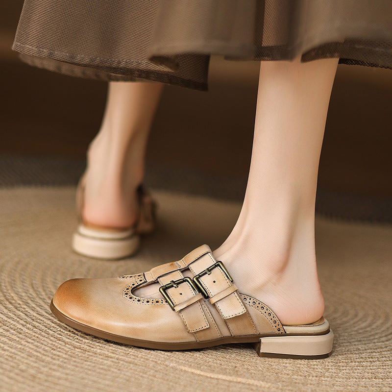 Escal Genuine Leather Mules