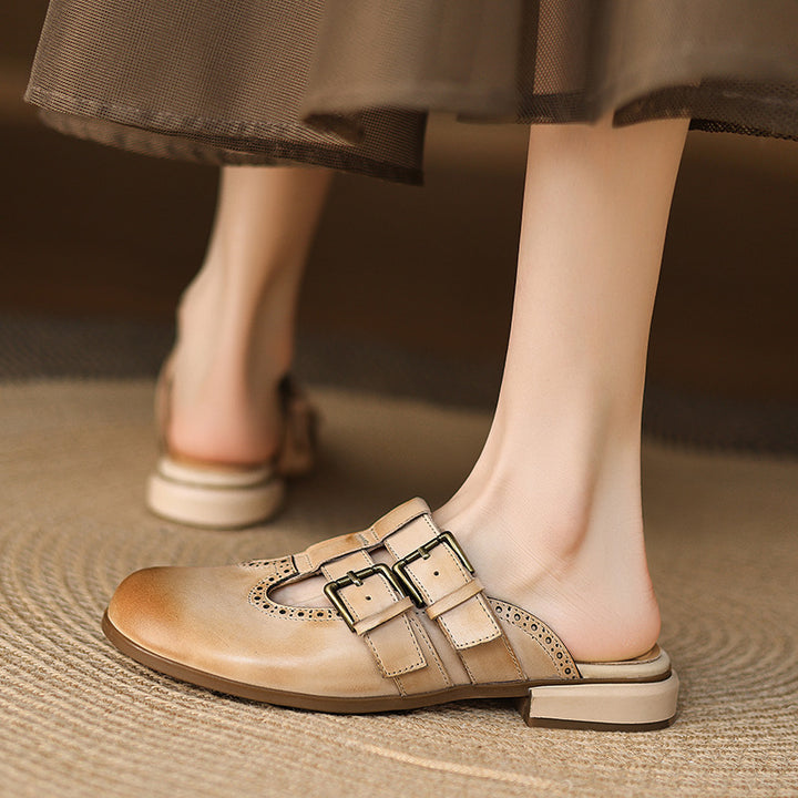 Escal Genuine Leather Mules