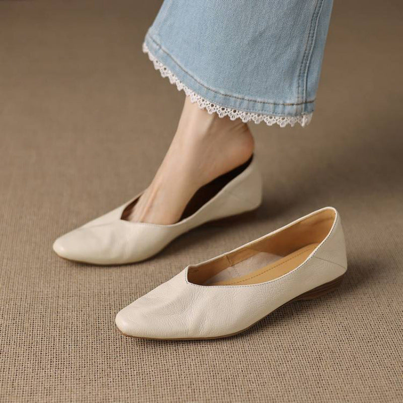 Nia Genuine Leather Flats