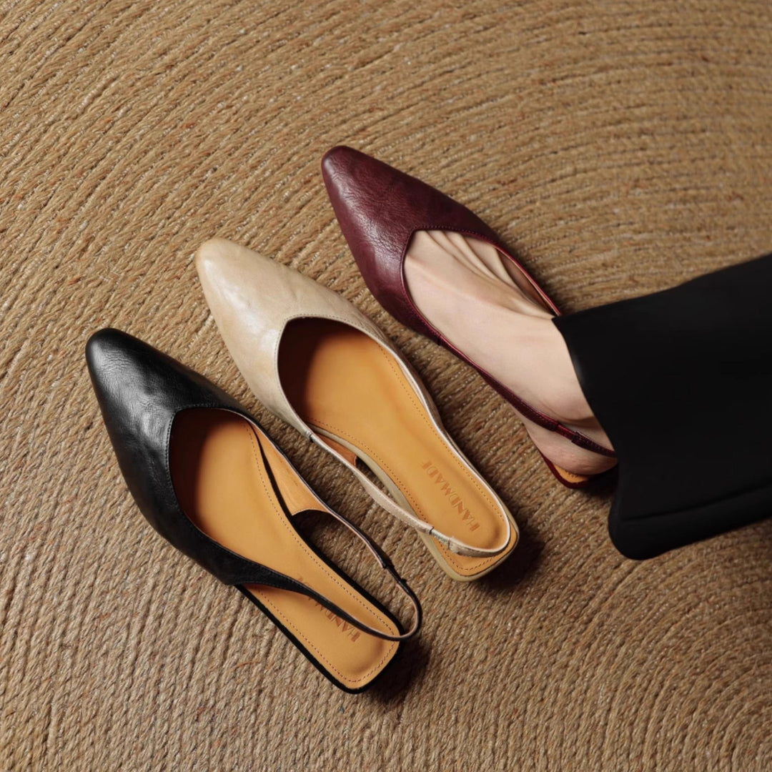 Cadie Genuine Leather Slingbacks