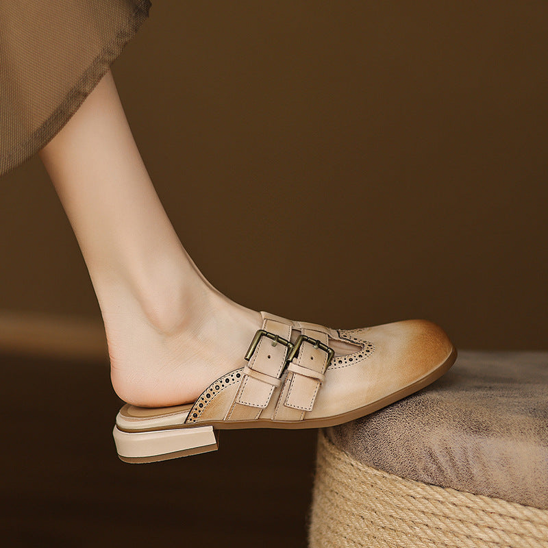 Escal Genuine Leather Mules