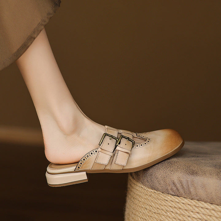 Escal Genuine Leather Mules