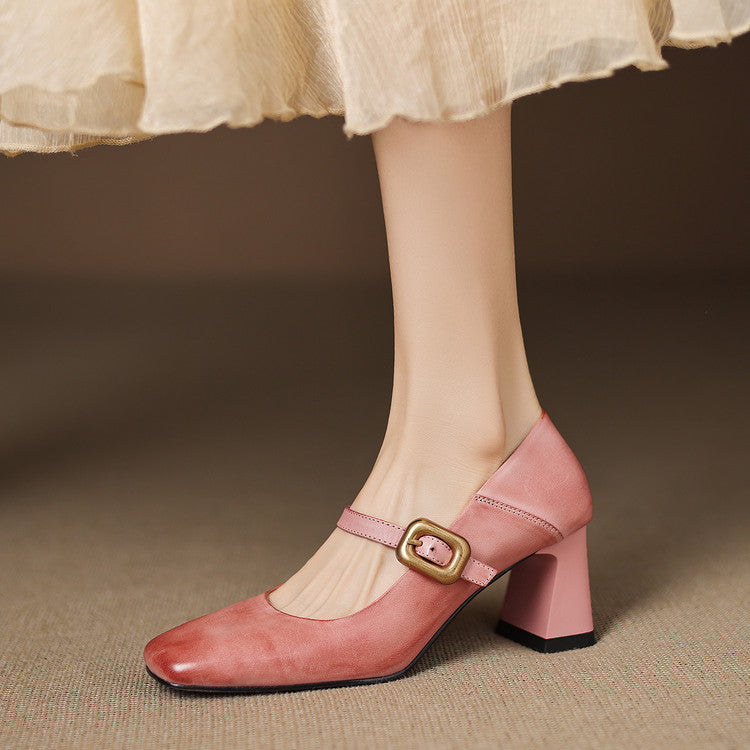 Zinia Genuine Leather Heels