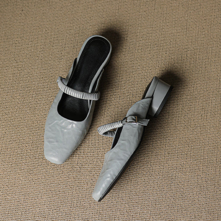 Devia Genuine Leather Mary Jane Mules