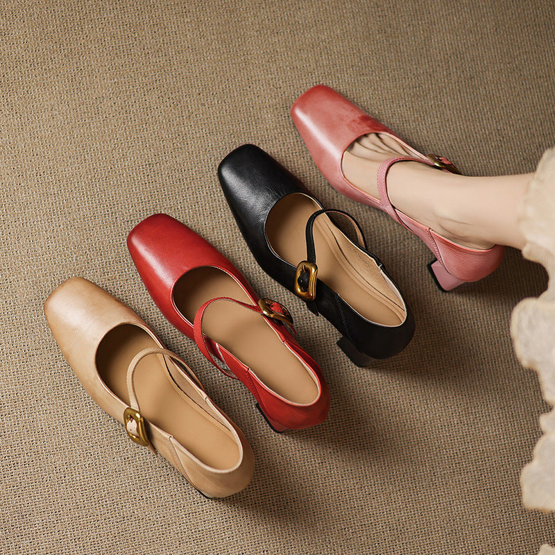 Zinia Genuine Leather Heels