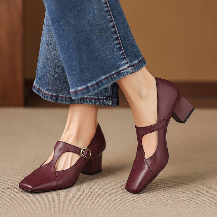 Zela Genuine Leather Heels