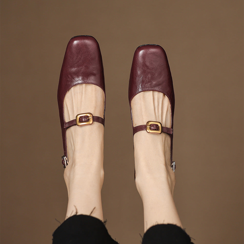 Brina Genuine Leather Slingback Heels