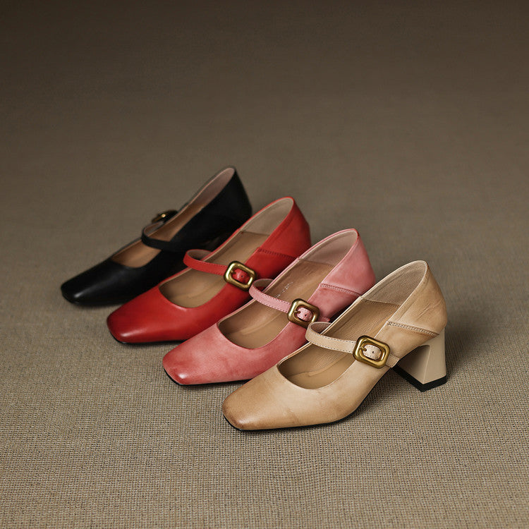 Zinia Genuine Leather Heels