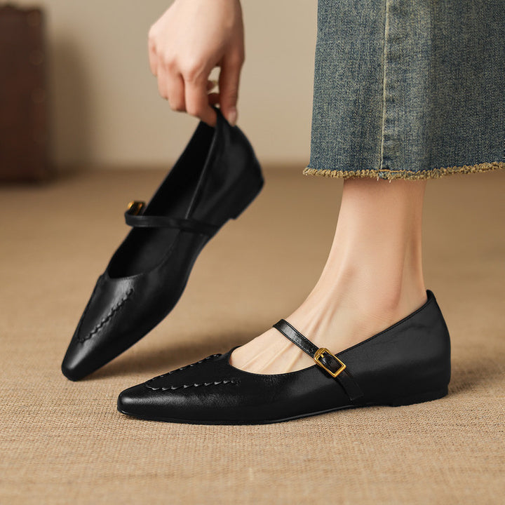 Yoria Genuine Leather Flats