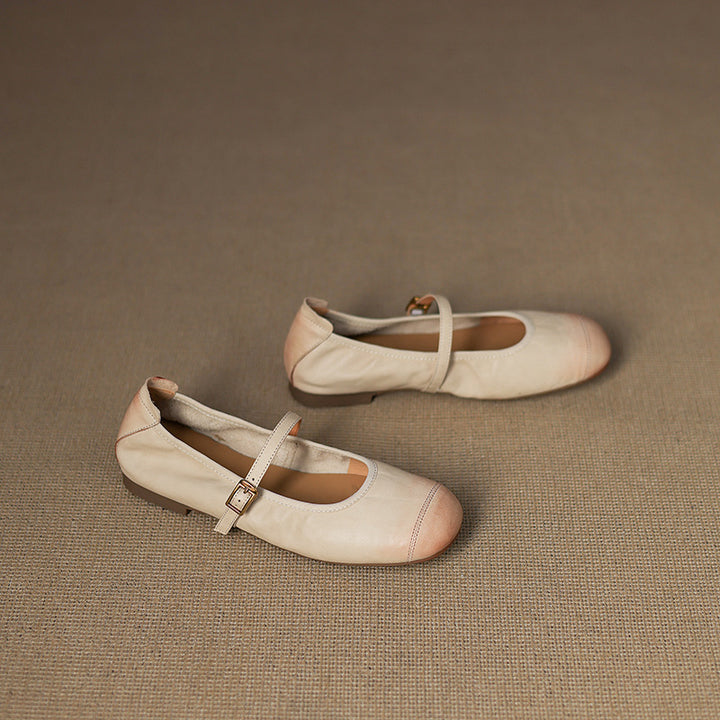 Derya Genuine Leather Flats