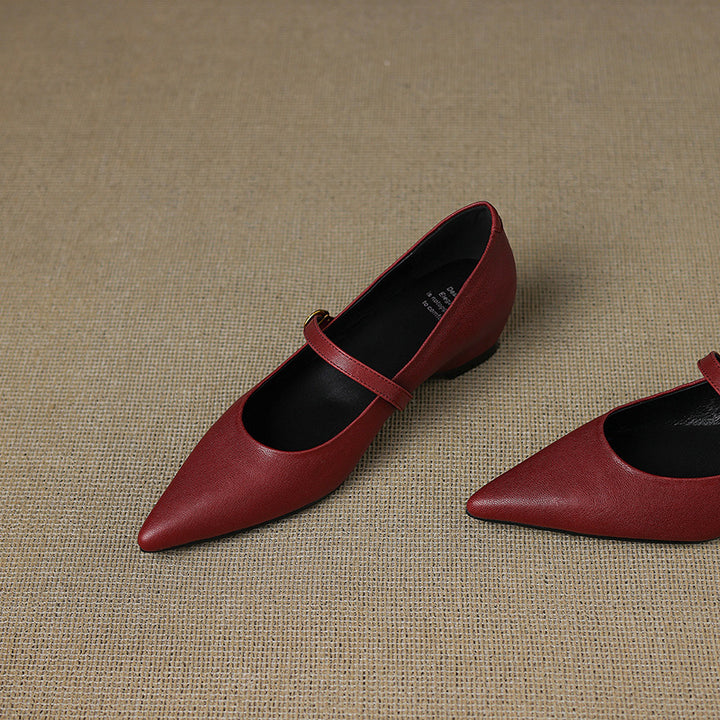 Elaine Genuine Leather Heels