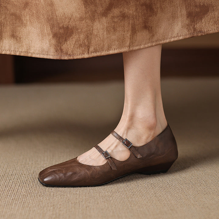Zarya Genuine Leather Flats
